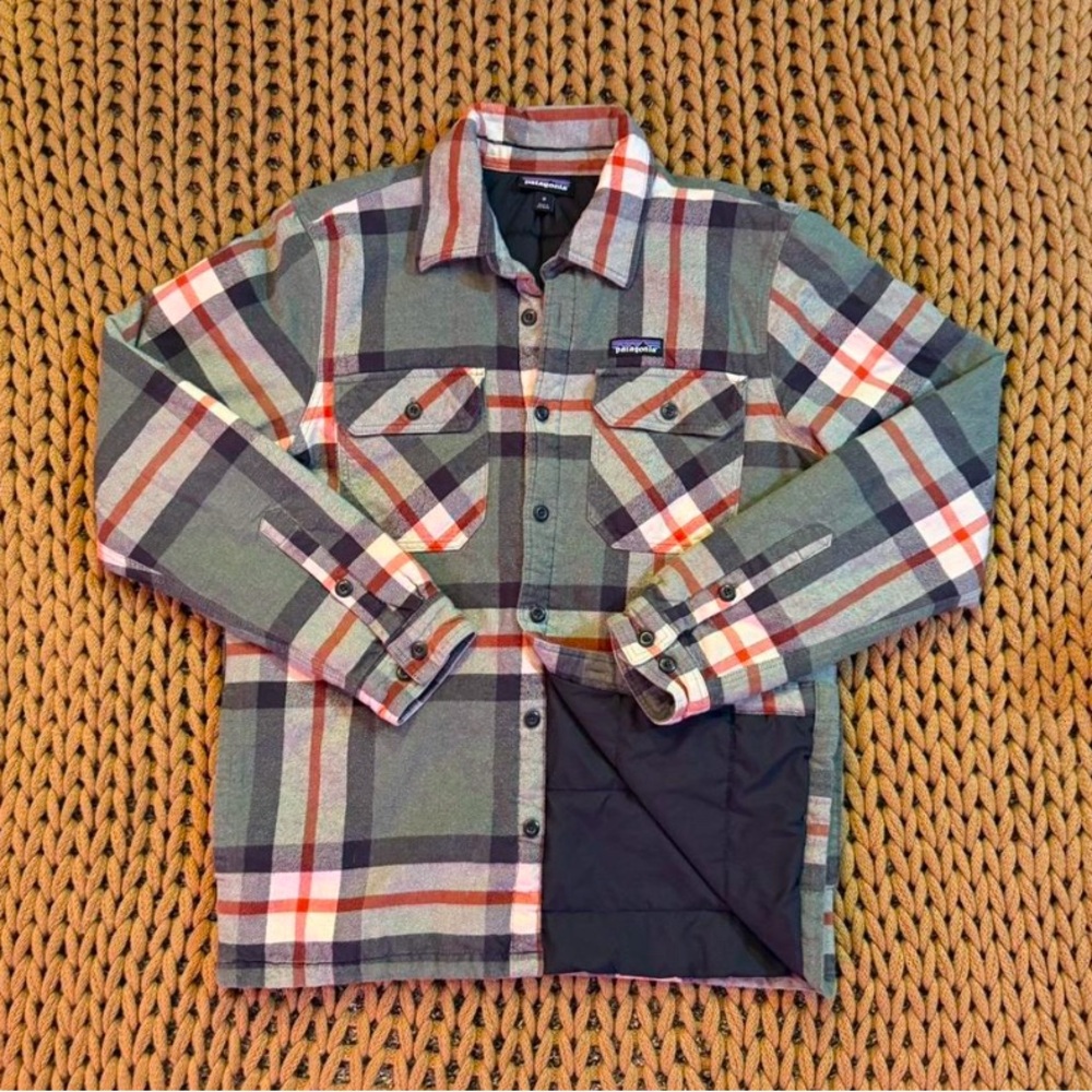 Patagonia Insulated Fjord Flannel Shirt Jacket Mens Medium